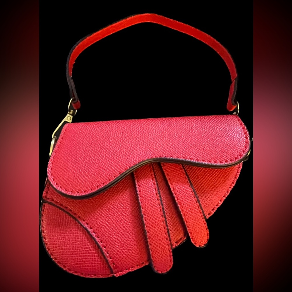 Red Designer Leather Women's Bag